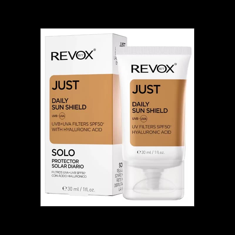 REVOX B77 JUST Ecran Solaire Quotidien SPF 50+  AVEC ACIDE HYALURONIQUE, 30 Ml