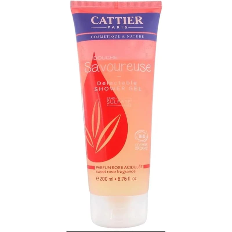Cattier Gel Douche Savoureuse Sans Sulfates Rose acidulée 200 ml