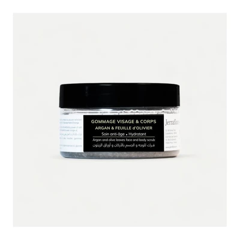 JERRAFLORE  GOMMAGE VISAGE & CORPS ARGAN & FEUILLE D'OLIVIER 90g