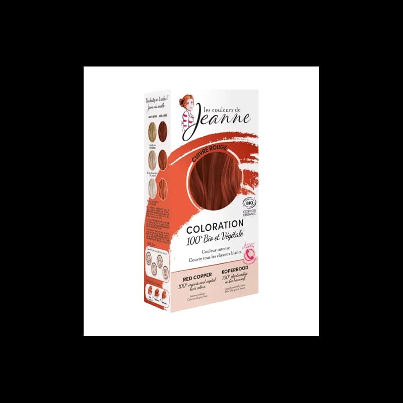 LES COULEURS DE JEANNE COLORATION CUIVRE ROUGE 100% VEGETALE2x50G