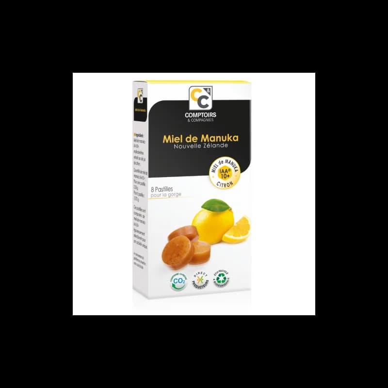 Comptoirs & Compagnie PASTILLES POUR LA GORGE AU MIEL DE MANUKA ET CIRTON 22G