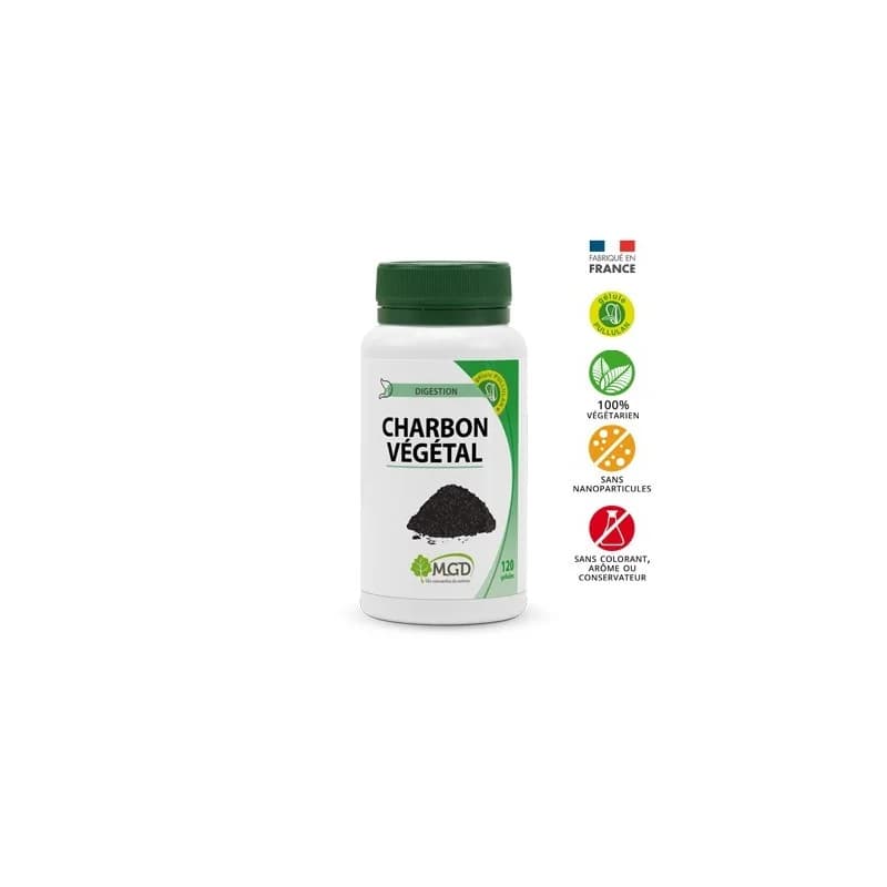 MGD Nature  Charbon végétal 200 GÉLULES