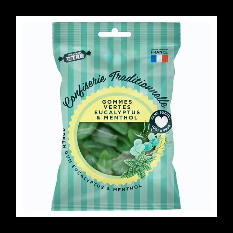 Ma petite confiserie Gommes Vertes Eucalyptus Mentol sans sucres 100g