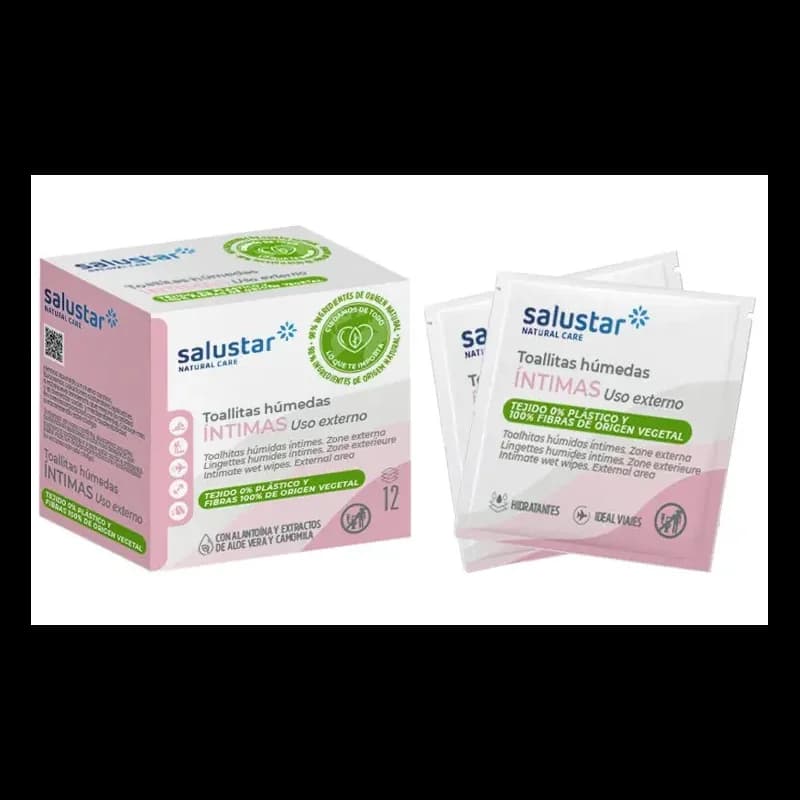 SALUSTAR Hygiène Intime Lingettes Humides Unidoses 12 unités