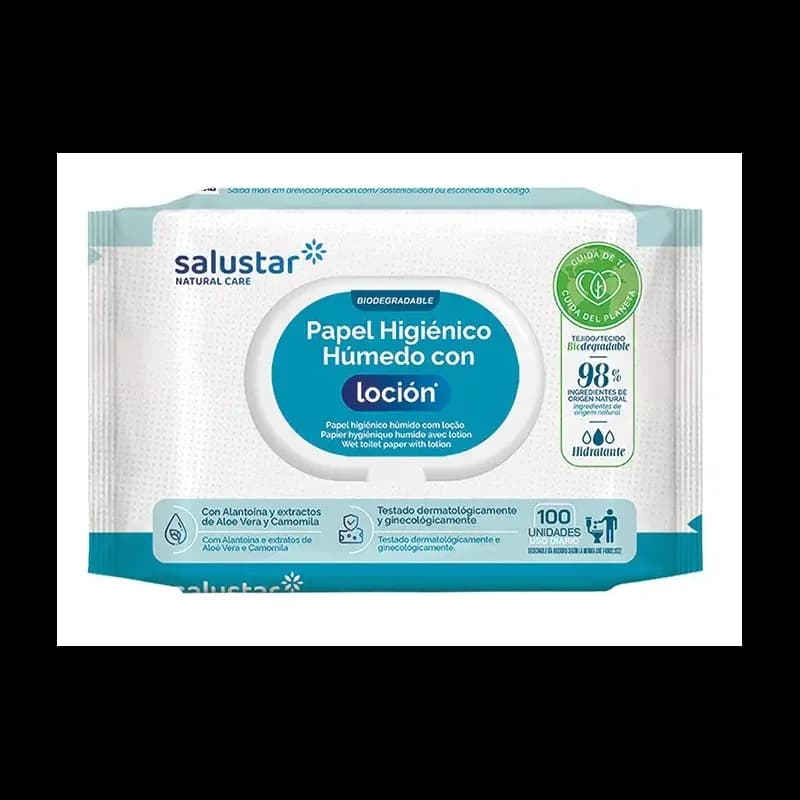 SALUSTAR Papier toilette humide 100 unités