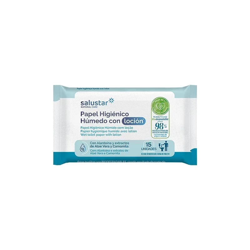 SALUSTAR LINGETTES PAPIER TOILETTE HUMIDE 15 UNITES
