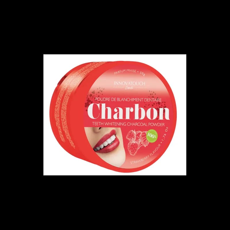 Innovatouch Poudre de blanchiment dentaire au charbon parfum fraise 50G