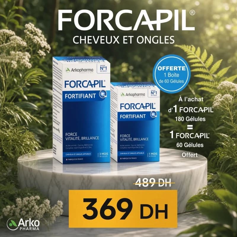 Arkopharma Forcapil Cheveux et Ongles 180 Gélules + 60 Gélules Offert