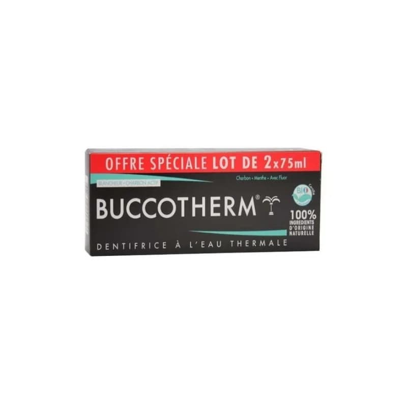 Buccotherm Dentifrice Charbon Noir 75ml x2 PACK