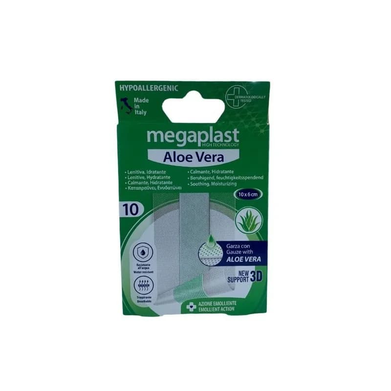 MEGAPLAST ALOE VERA PANSEMENT 3D HYDRATANTE BOITE DE 10 - REF 083519