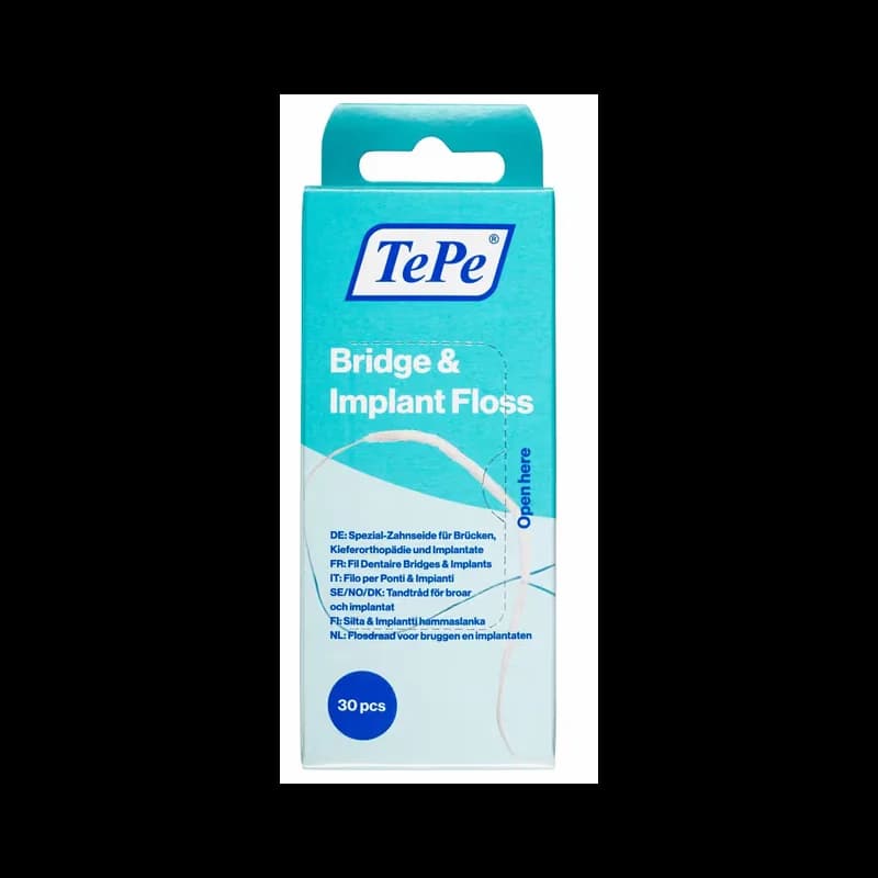 TePe Fil dentaire pour bridge et implant 30pcs