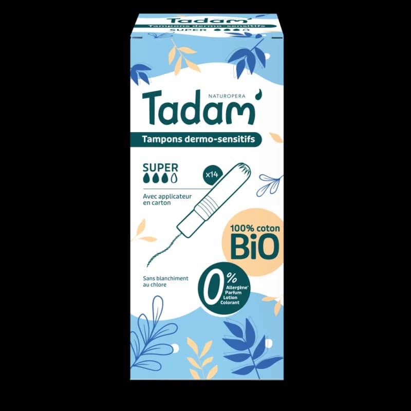 Tadam’ Tampons Dermo Sensitifs avec Applicateur Super X14