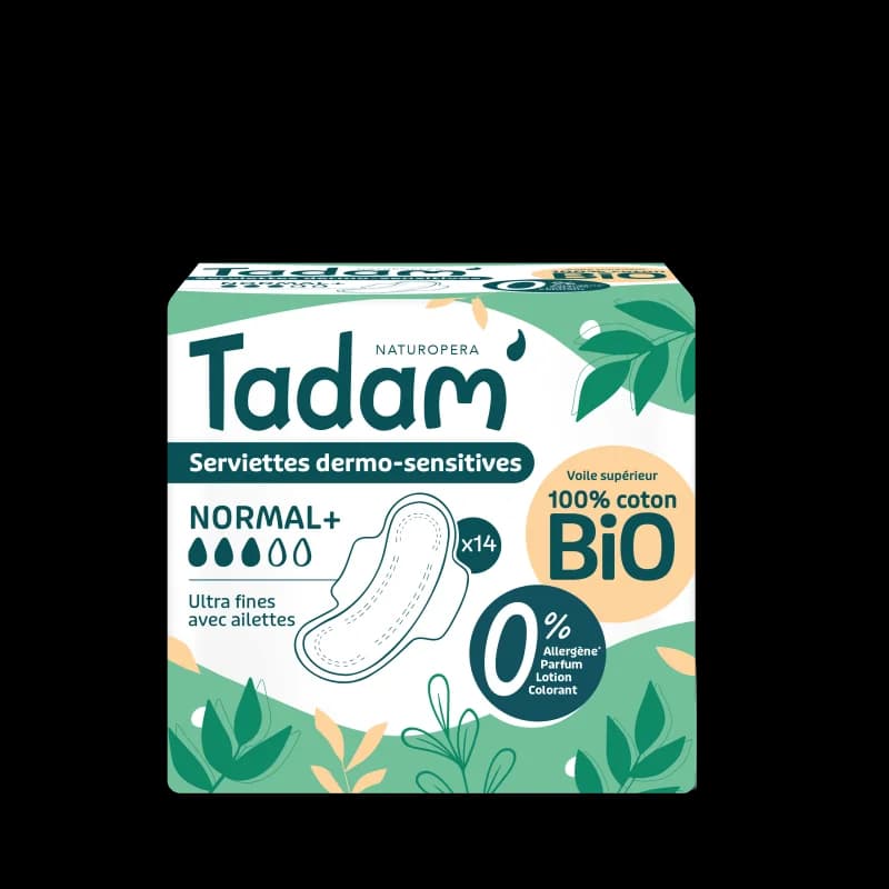 TADAM' SERVIETTES ULTRA FINES AVEC AILETTES NORMAL+ x14