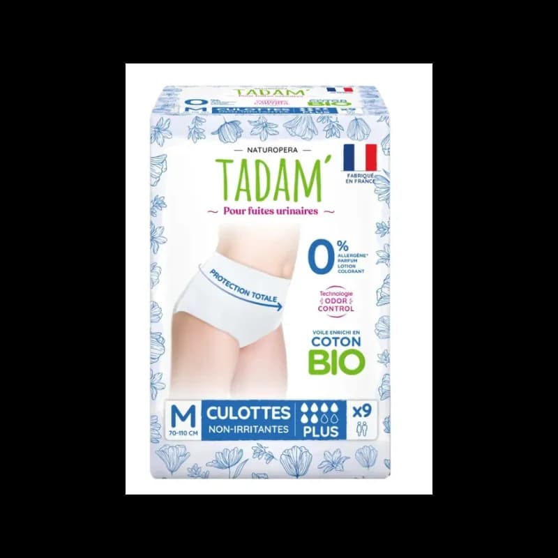 TADAM' CULOTTES ECOLOGIQUES FUITES URINAIRES JETABLES TAILLE M 9U