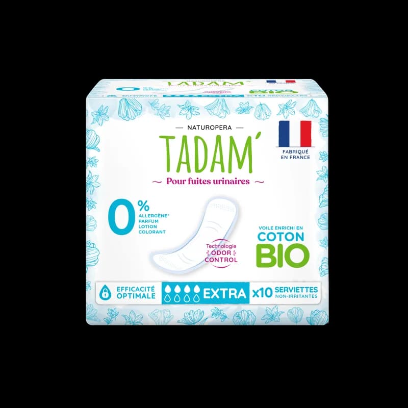 TADAM' SERVIETTES ECOLOGIQUES FUITES URINAIRES EXTRA 10U