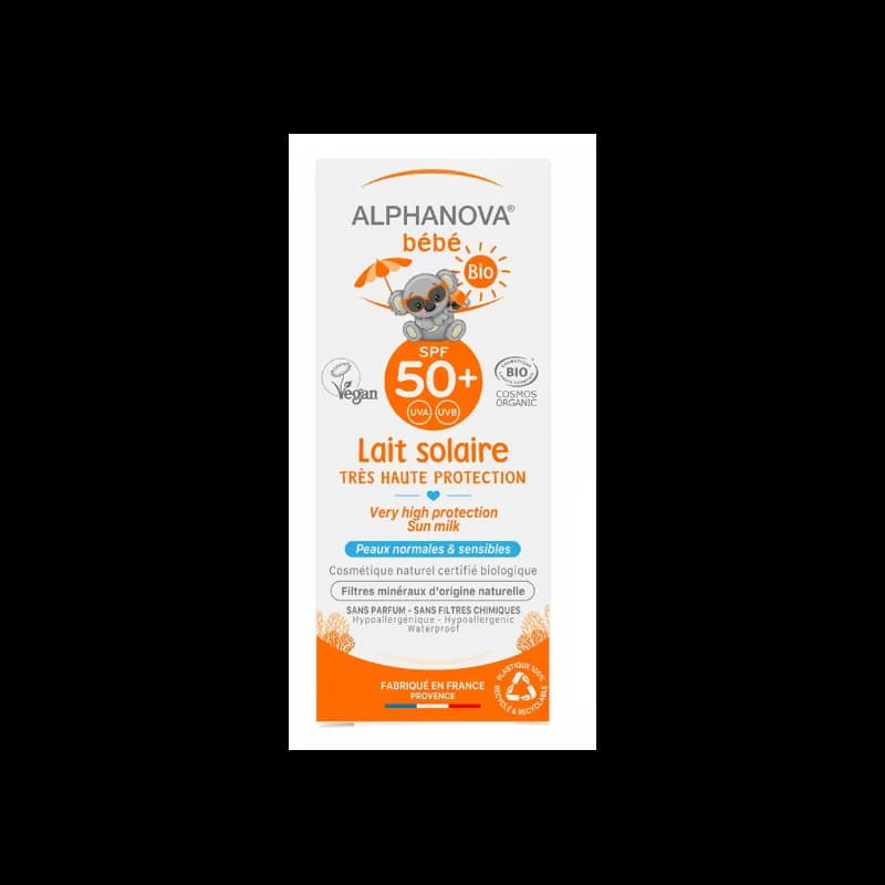 ALPHANOVA Crème solaire bébé certifiée bio SPF 50+ hypoallergénique