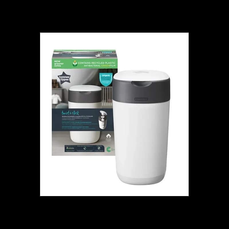 Tommee Tippee Poubelle à Couches Anti-Odeur Twist & Click- Blanc