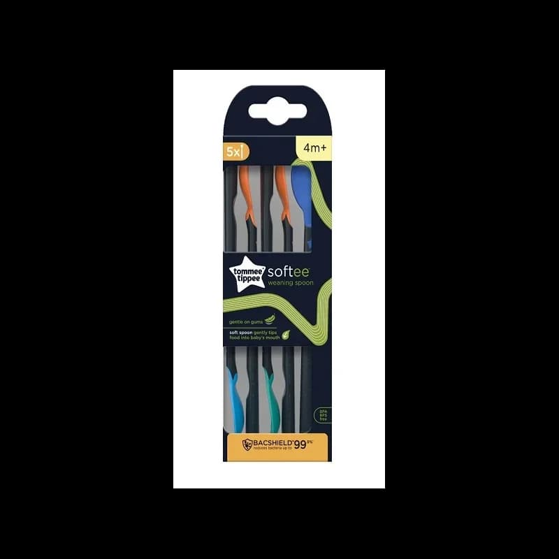 Tommee Tippee Lot de 5 Cuillères d’apprentissage Softee 4M+