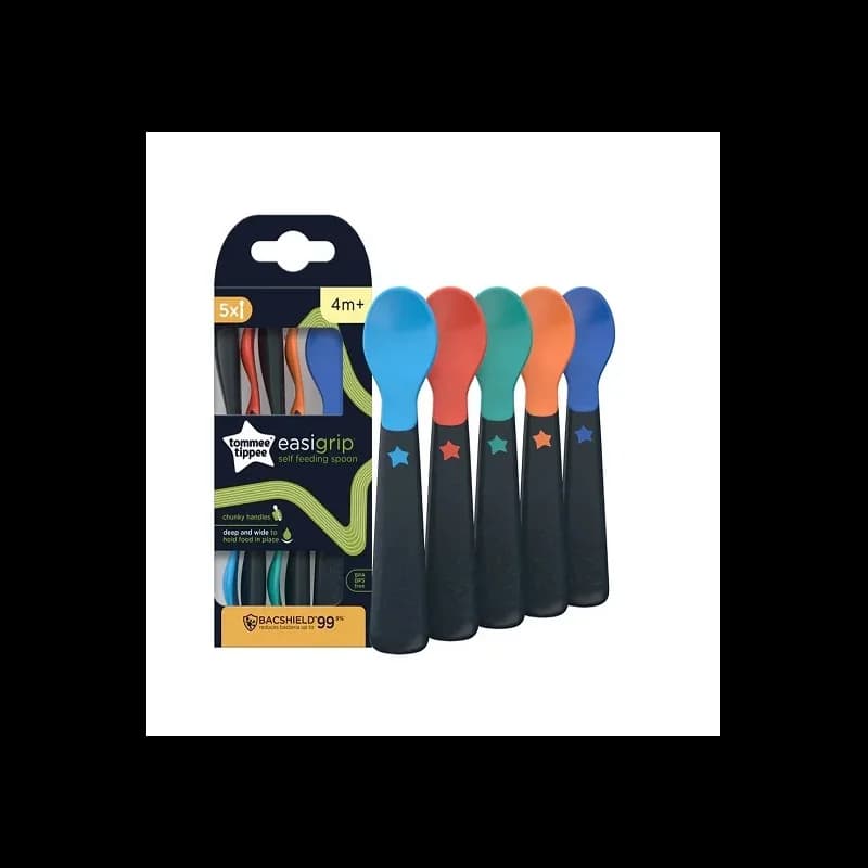 Tommee Tippee Lot de 5 Cuillères d’apprentissage Easigrip 4M+
