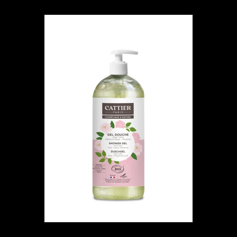 CATTIER GEL DOUCHE ALOE VERA PARFUM ROSE PIVOINE 1 L