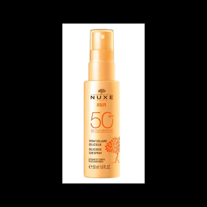 Nuxe SUN - Spray Solaire Délicieux SPF50 - Visage et Corps - Tous Types de Peaux, 50ml