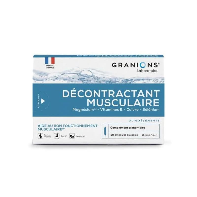GRANIONS DECANTRACTANT MUSCULAIRE 30 AMPOULES