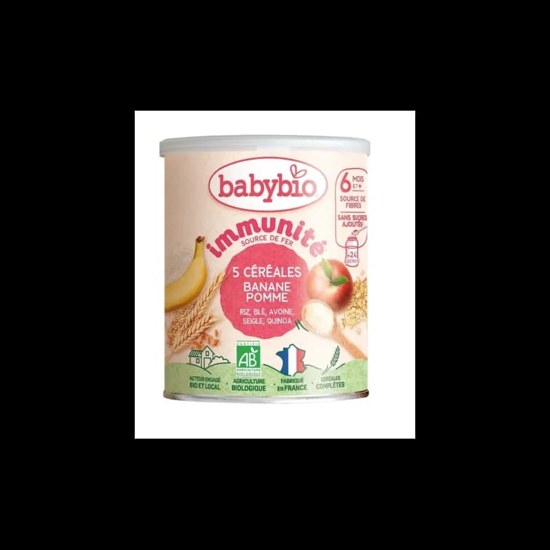 Babybio 5 Cereales Banane Pomme 220g
