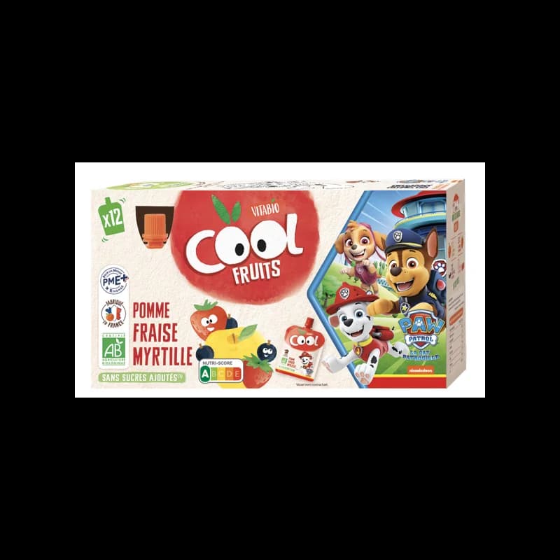 Vitabio Cool Fruits Pomme Fraise Myrtille 12X90G