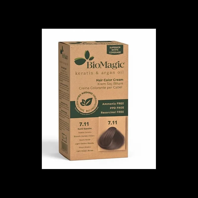 Biomagic Hair Color Cream Kit 7/11 Intense Ash Blonde