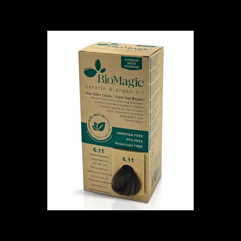 Biomagic Hair Color Cream Kit 6/11 Intense Ash Dark Blonde