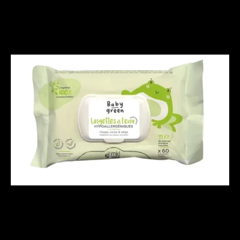 MKL Baby Green Lingettes a L’eau Bio 60pcs
