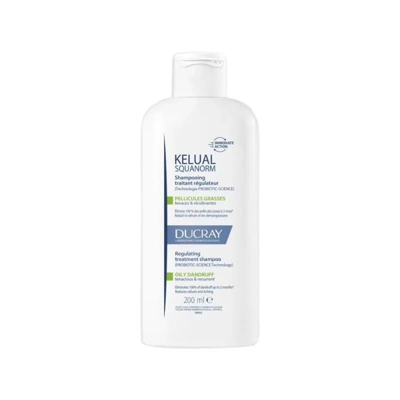 DUCRAY KELUAL SQUANORM SHAMPOOING TRAITANT REGULATEUR PELLICULES GRASSES 200ML