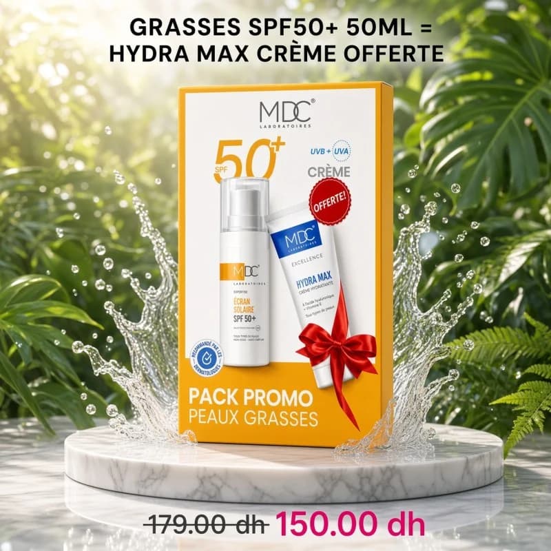 MDC Synergy Ecran Solaire Peaux Gras Spf50+ 50ml+Hydra Max Creme Pack