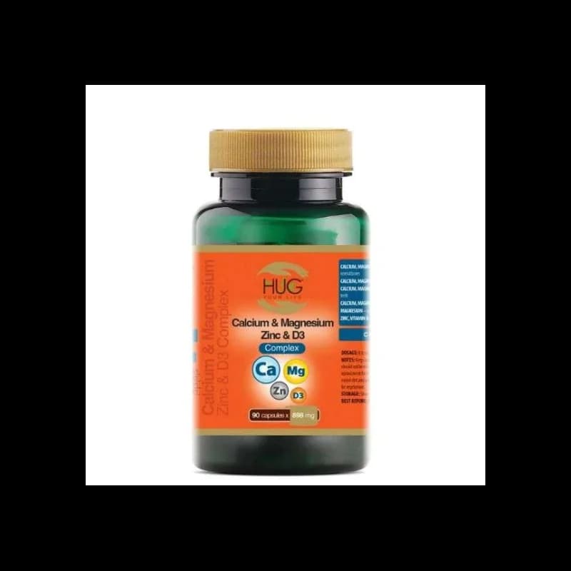 HUG CALCIUM MAGNESIUM ZINC ET D3 COMPLEX 90 GELULES