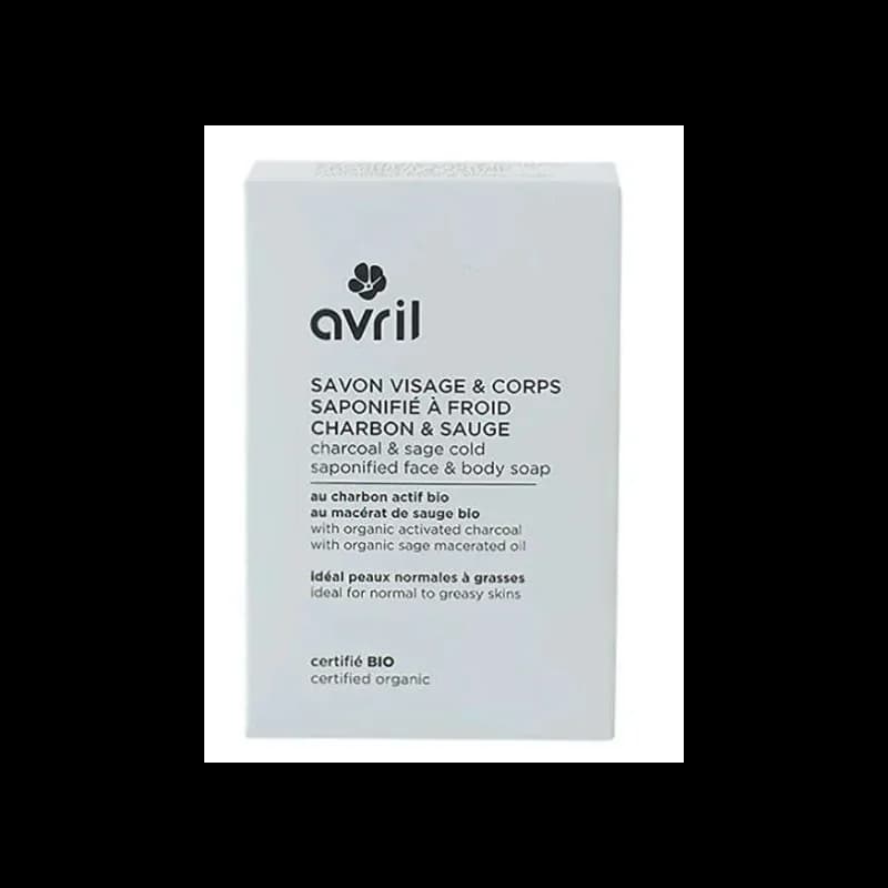 AVRIL SAVON A FROID VISAGE ET CORPS CHARBON & SAUGE 100 G