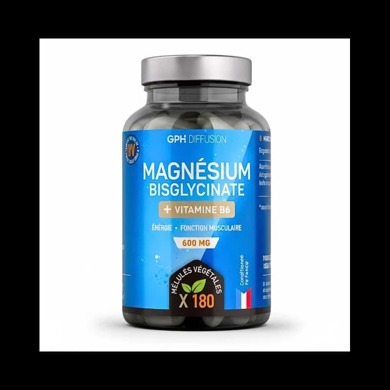 GPH MAGNESIUM BISGLYCINATE + VITAMINE B6 500 MG 180 GELULES