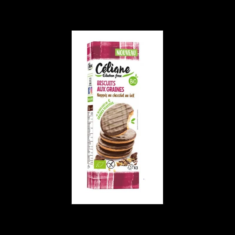 CELIANE BISCUITS AUX GRAINES NAPPES CHOCOLAIT AU LAIT SG 150G