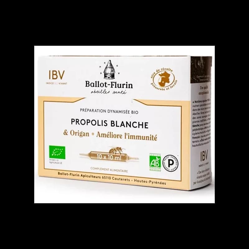 BALLOT-FLURIN AMPOULE PROPOLIS BLANCHE & ORIGAN 10X10ML