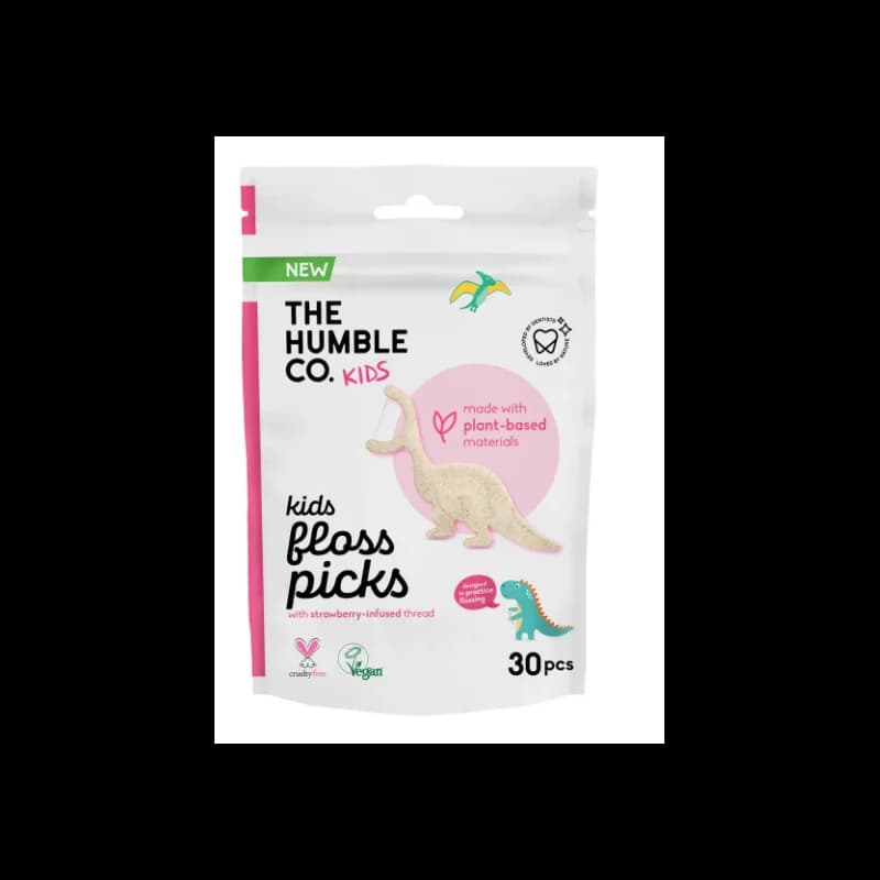 The Humble Co Batonnets Dentaires pour Enfants à Fil Unique Fraise X30