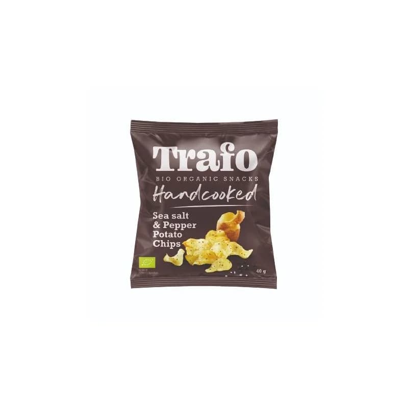 TRAFO CHIPS DE POMME DE TERRE CUITES A LA MAIN AU SEL DE MER ET POIVRE BIO 40G