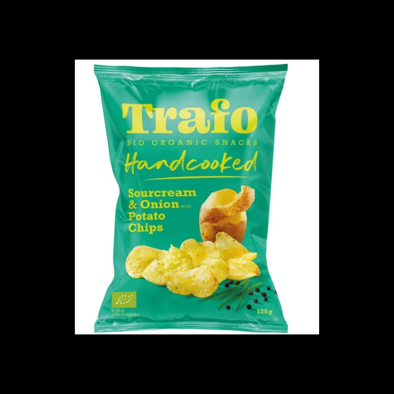 TRAFO CHIPS DE POMME DE TERRE A LA CREME AIGRE ET OIGNON BIO 125G