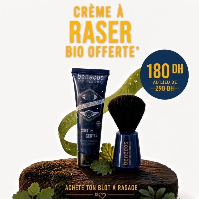 BENECOS  for men only Shaving Brush ET CREME A RASER OFFERT