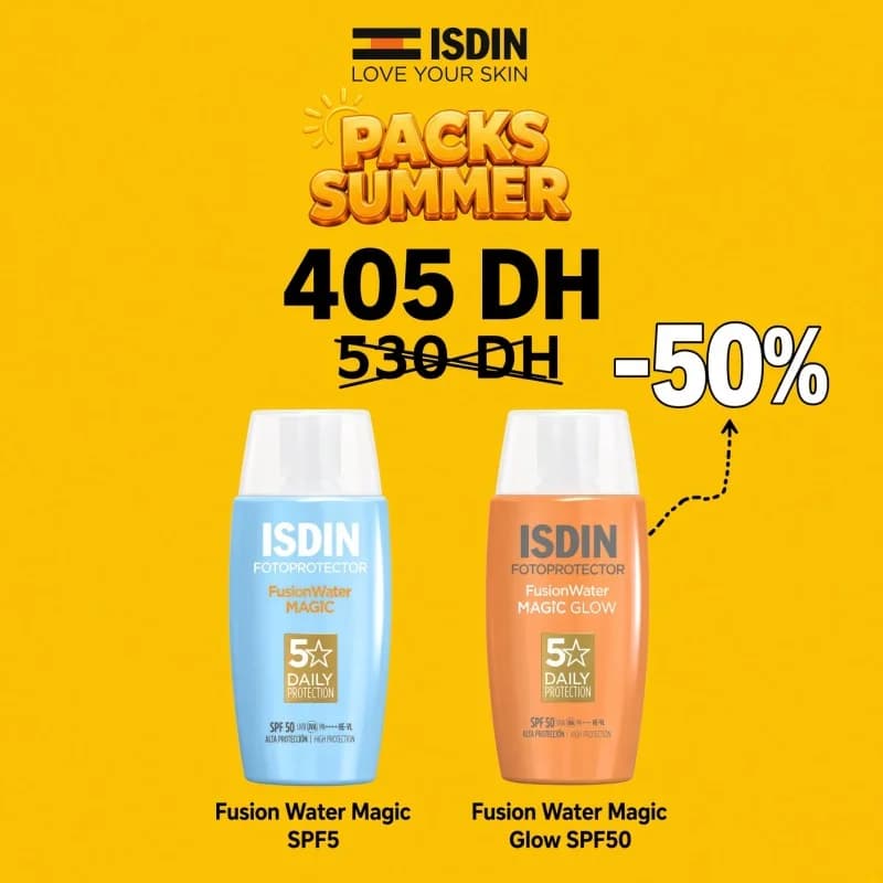 ISDIN FOTOPROTECTOR FUSION WATER MAGIC 50 ML ACHETE + ISDIN FOTOPROTECTOR FUSION WATER MAGIC GLOW SPF 50 50ML OFFERT