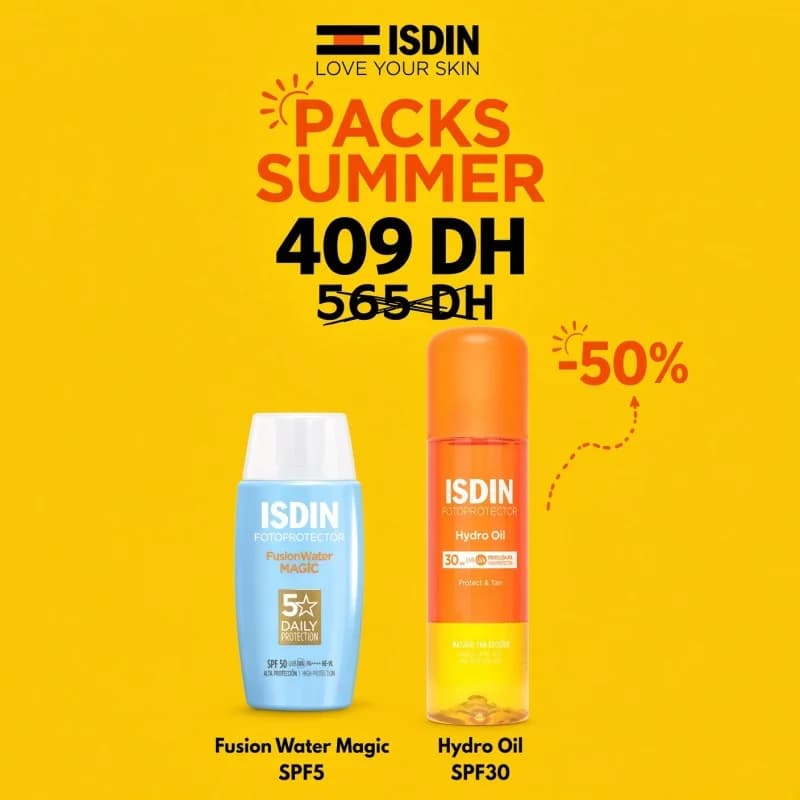 ISDIN FOTOPROTECTOR FUSION WATER MAGIC 50 ML ACHETE + Isdin Fotoprotector Hydro Oil SPF30 200ml OFFERT