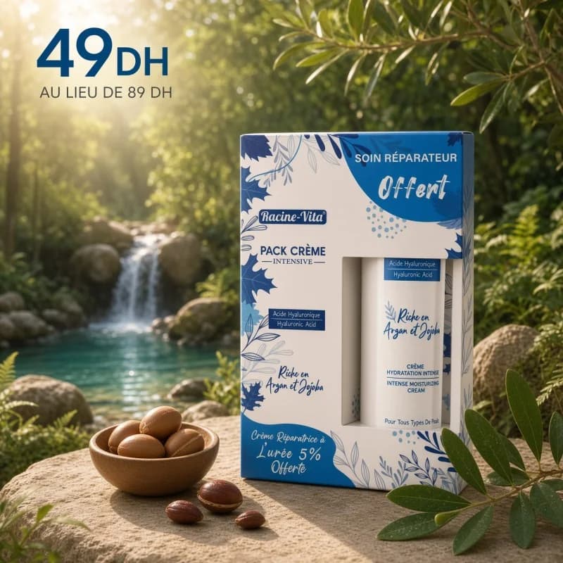 RACINE VITA CREME INTENSIVE HYDRATANTE A L'ACIDE HYALURONIQUE ACHETE + RACINE VITA CRÈME MAINS OFFERT