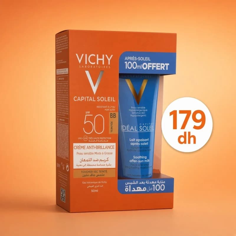 Vichy ANTI-BRILLANCE TEINTÉE TOUCHER SEC 50ML ACHETE + Vichy Lait Après-Soleil OFFERT