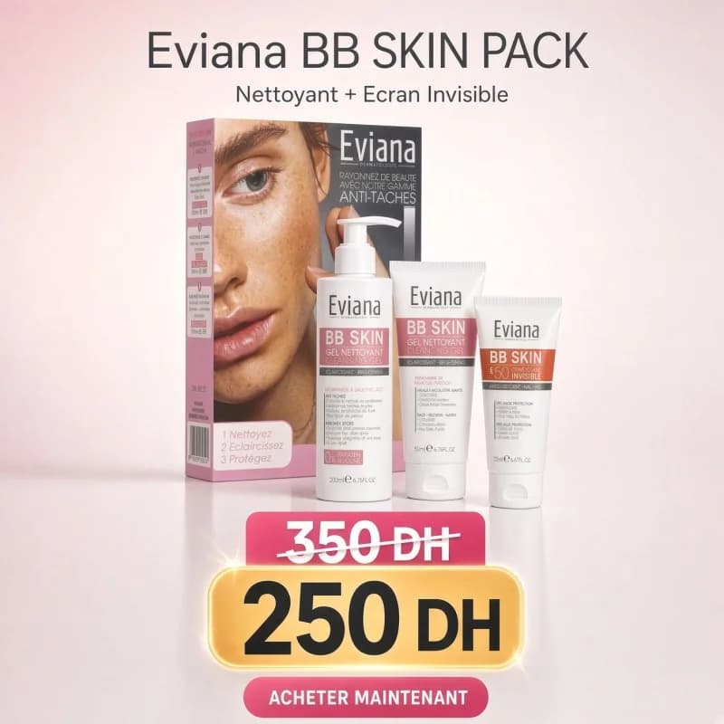 Eviana Creme Eclaircissant + Gel Nettoyant + Ecran Invisible PACK