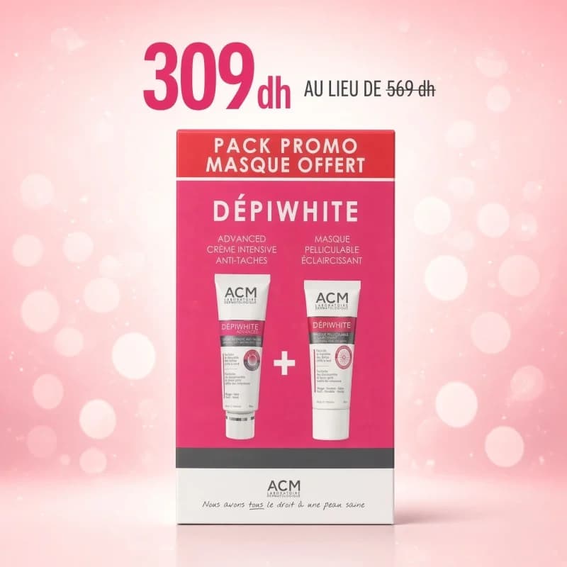 ACM DÉPIWHITE CRÈME  SOIN DÉPIGMENTANT INTENSIF 40 ML ACHETE + DEPIWHITE MASQUE  OFFERT