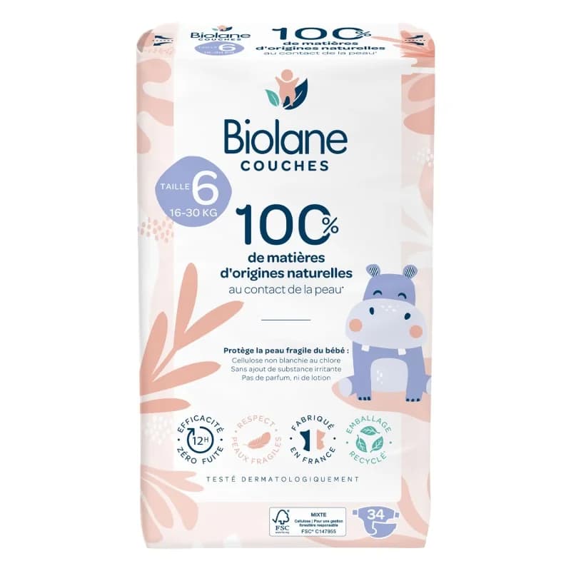 BIOLANE COUCHES TAILLE 6 16-30 KG 34 UNITES