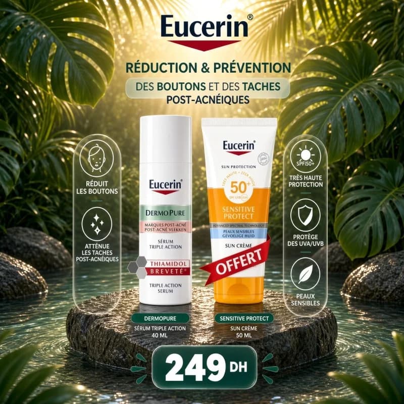 EUCERIN Dermopure Sérum-Triple Action 40ML ACHETE + EUCERIN SUN CREME 50+ VISAGE 50ML OFFERT